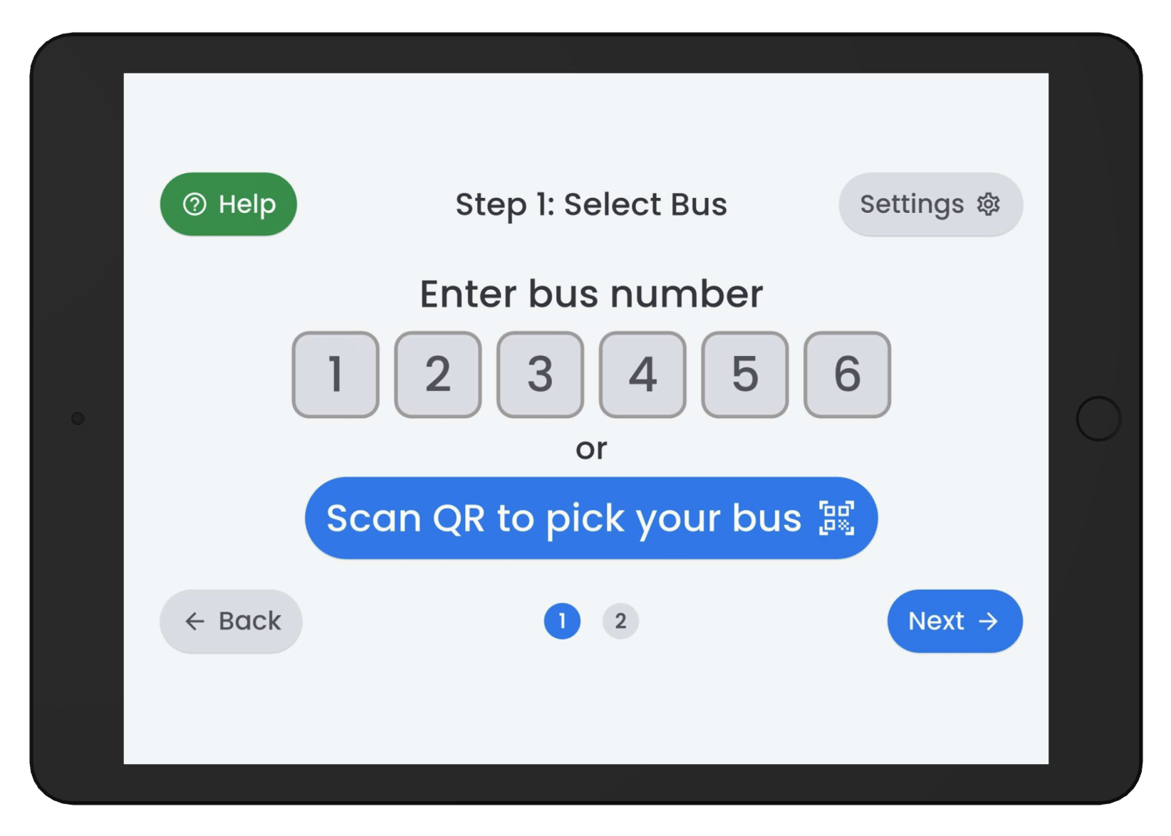 Driver app screen 1