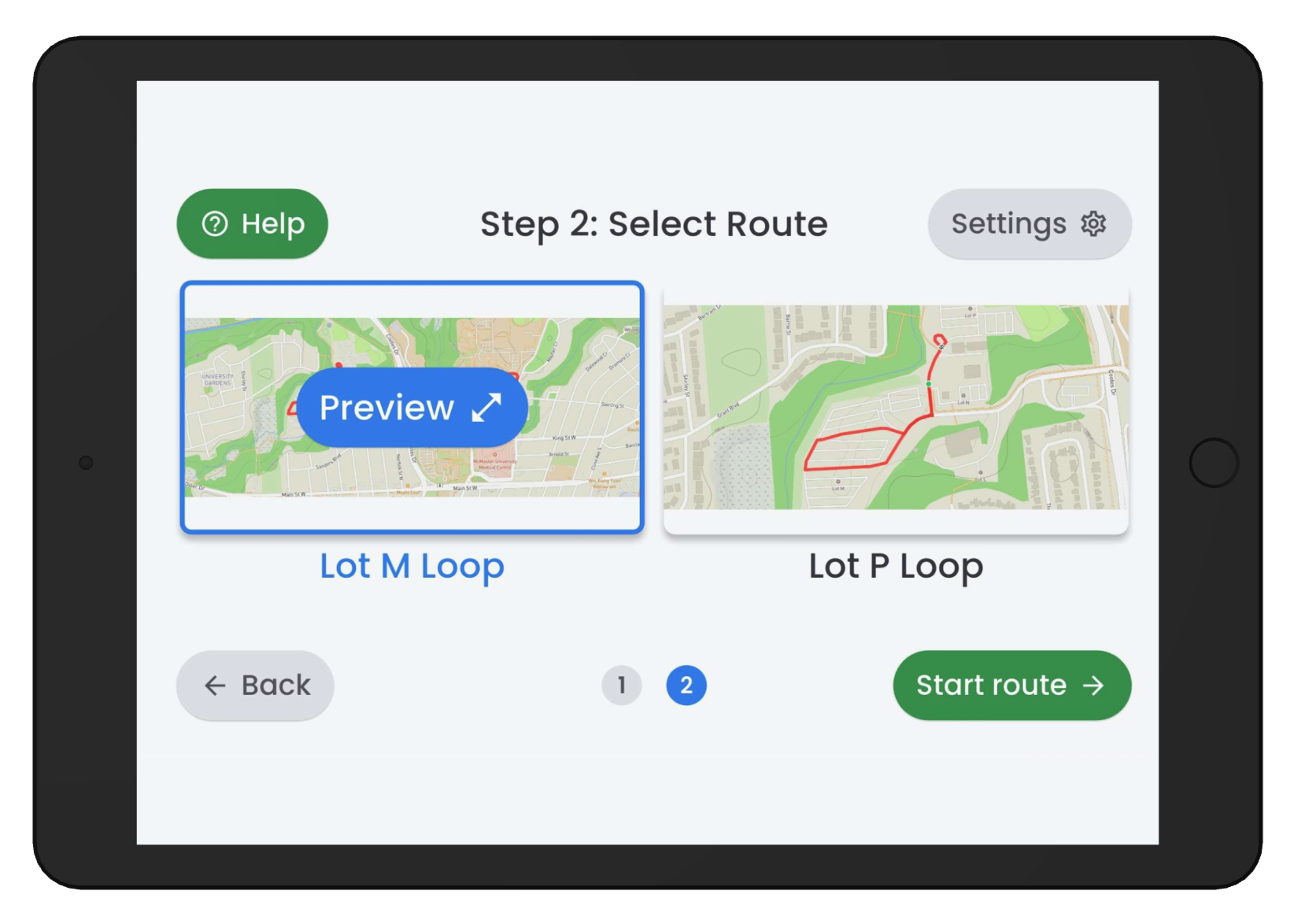 Driver app screen 2
