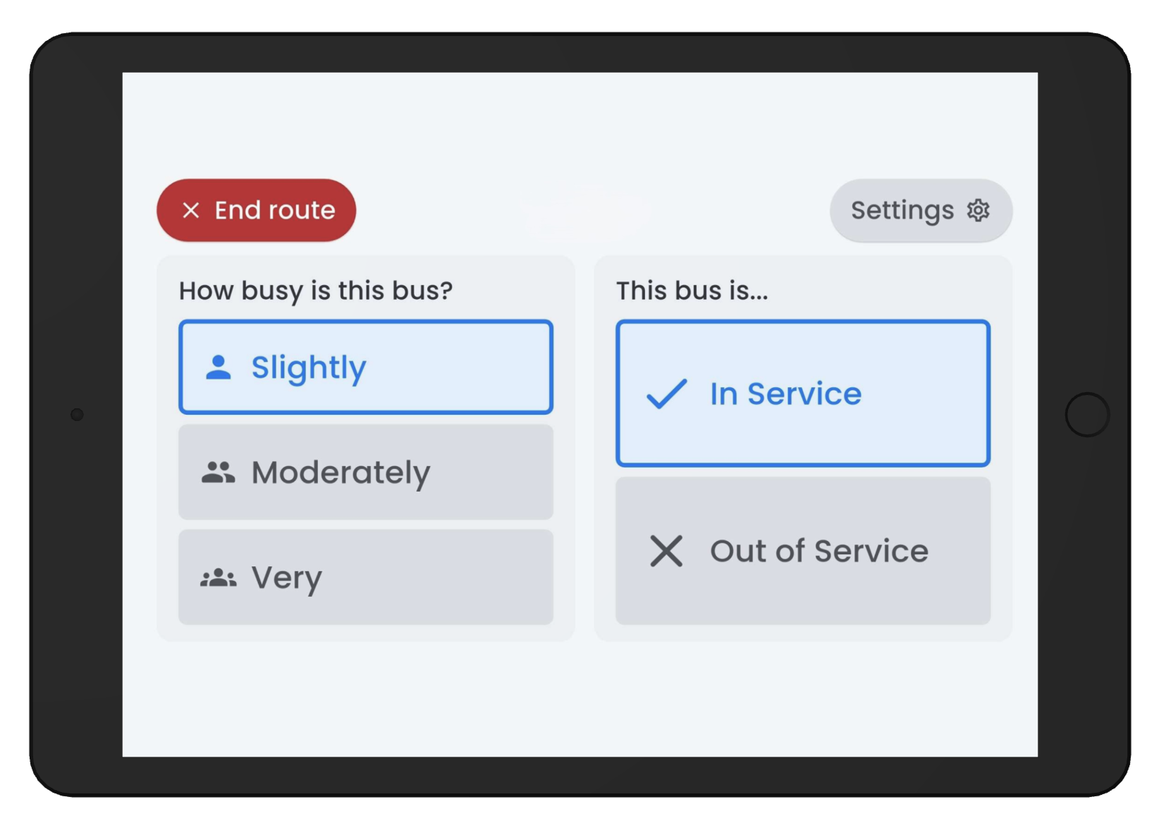 Driver app screen 3
